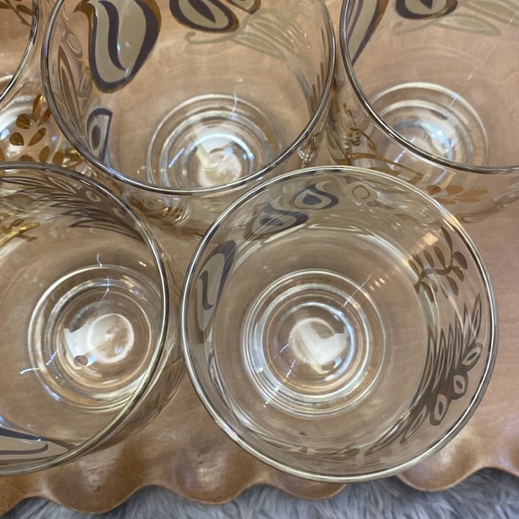 MCM gold butterfly glasses. Set of 5 - Picture 9 of 16